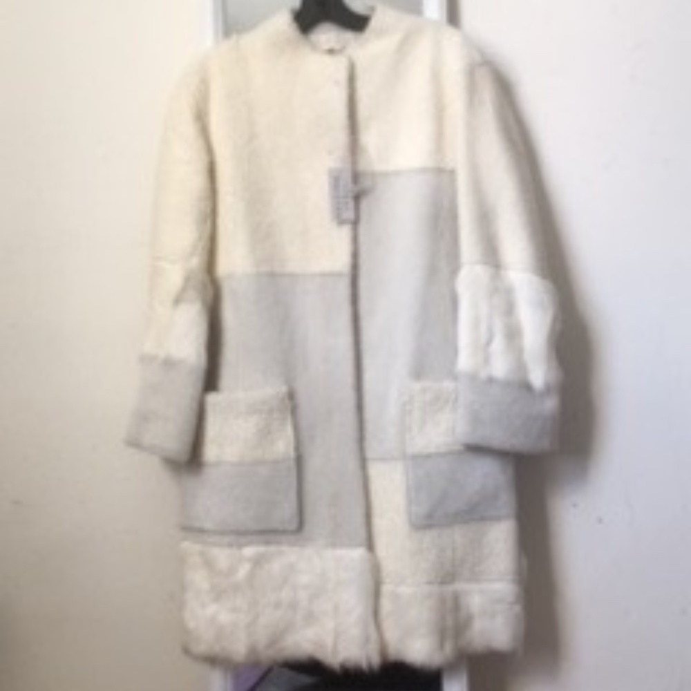Shearling White coat-Nigel Preston Small